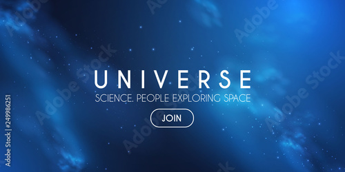 Universe. Infinity Space with Nebula and Star Light. Cosmos. Shining Blur Background.