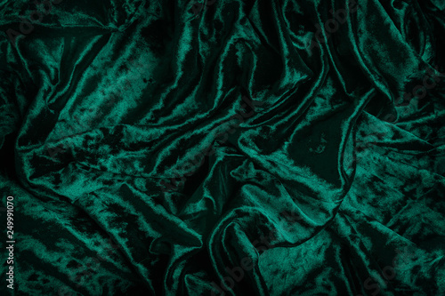Green velvet fabric photo