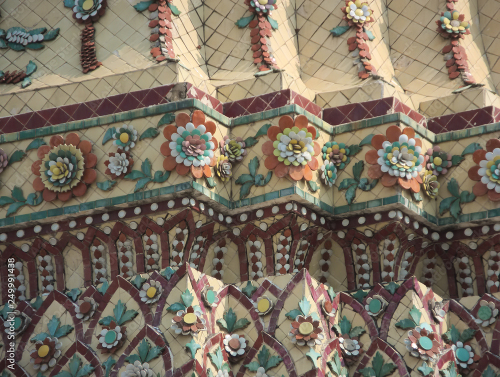 Architectural decorations in Wat Phra Chetuphon(Wat Pho).