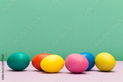 easter eggs on colour background - Image