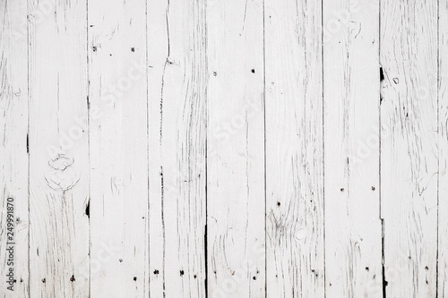 White wooden background. Texture of old floor