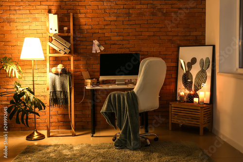Cozy home office interior w...