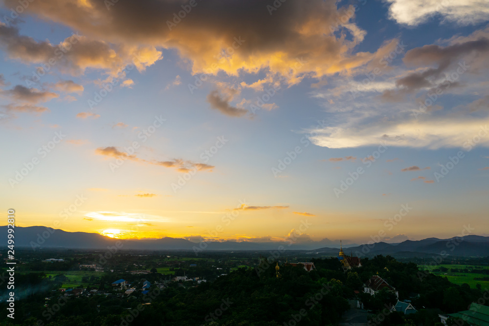 Sunset time landscape at Chiang Mai , Thailand 