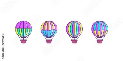 Set of air balloon icons.