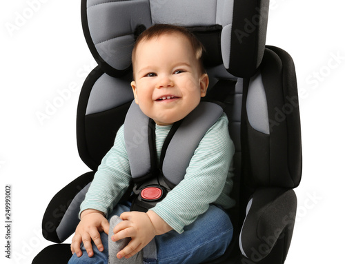 Baby boy buckled in car sea...