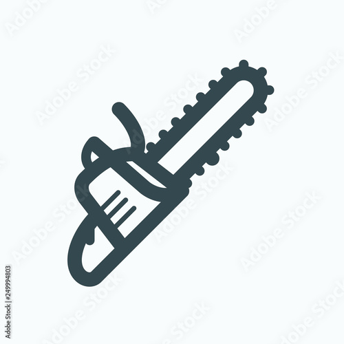 Chainsaw vector icon, power chain saw linear icon