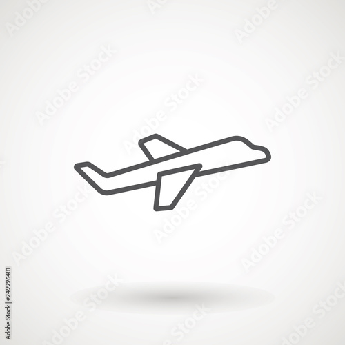 Plane icon. Flight transport symbol, airplane , fly airctaft, Aviation Vacation illustration. Travel icon solid illustration, pictogram isolated on white - Vector