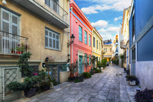 Athens - nice old street with acropolis view  Greece