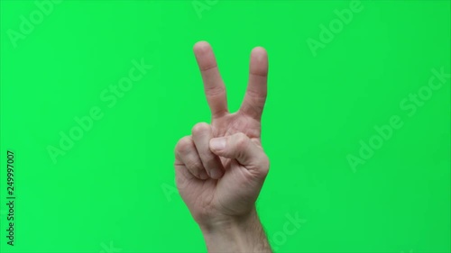  Male hand hand touch gestures on green screen, 4k prores footage
