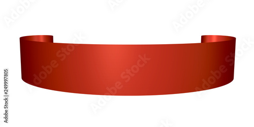 Curled ribbon. 3d Vector il...