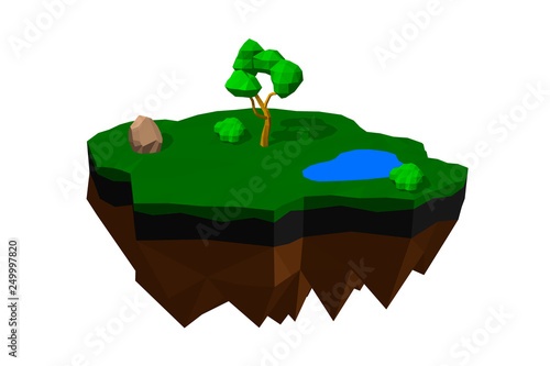 Floating island. Isolated o...