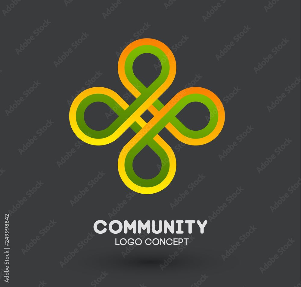 Community care logo. Connecting people logo design. Human and corporate friendship background. Business networking vector. Community care logo. Connecting people logo design. Human and corporate friendship background. Business networking vector.