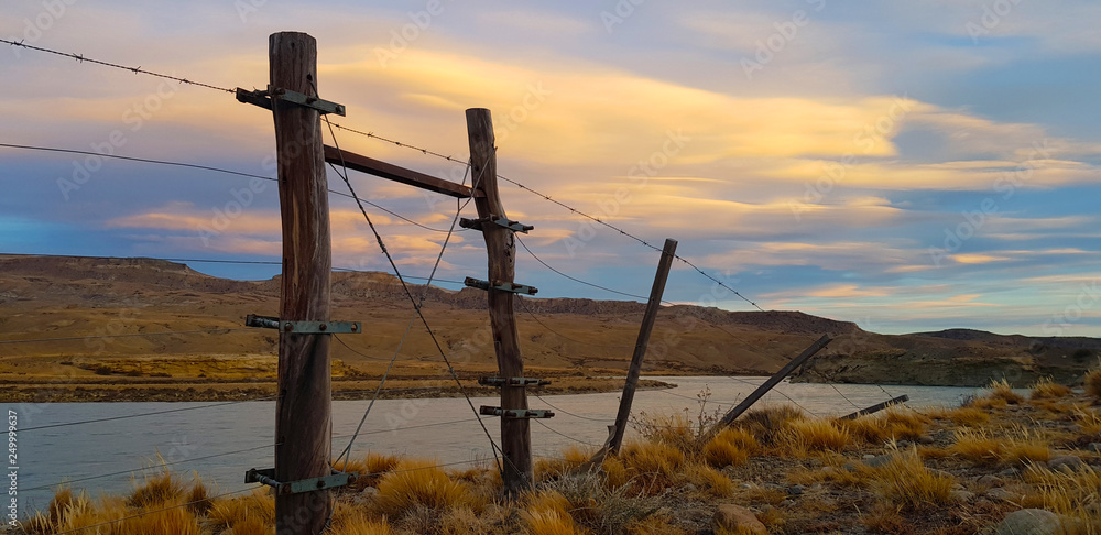 Colours at sunset of the Argentine Patagonia landscape along the Ruta 40 near El Calafate