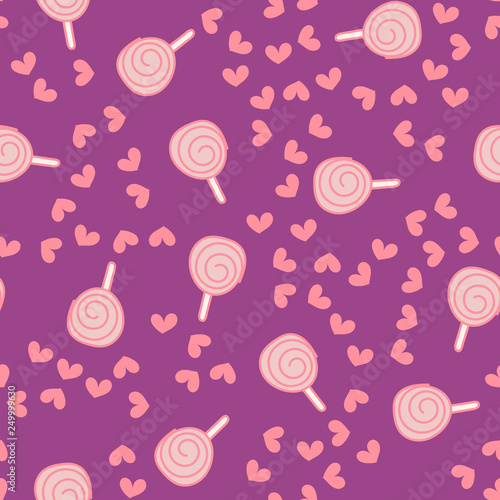 Seamless pattern with candy. Kawaii. Vector.