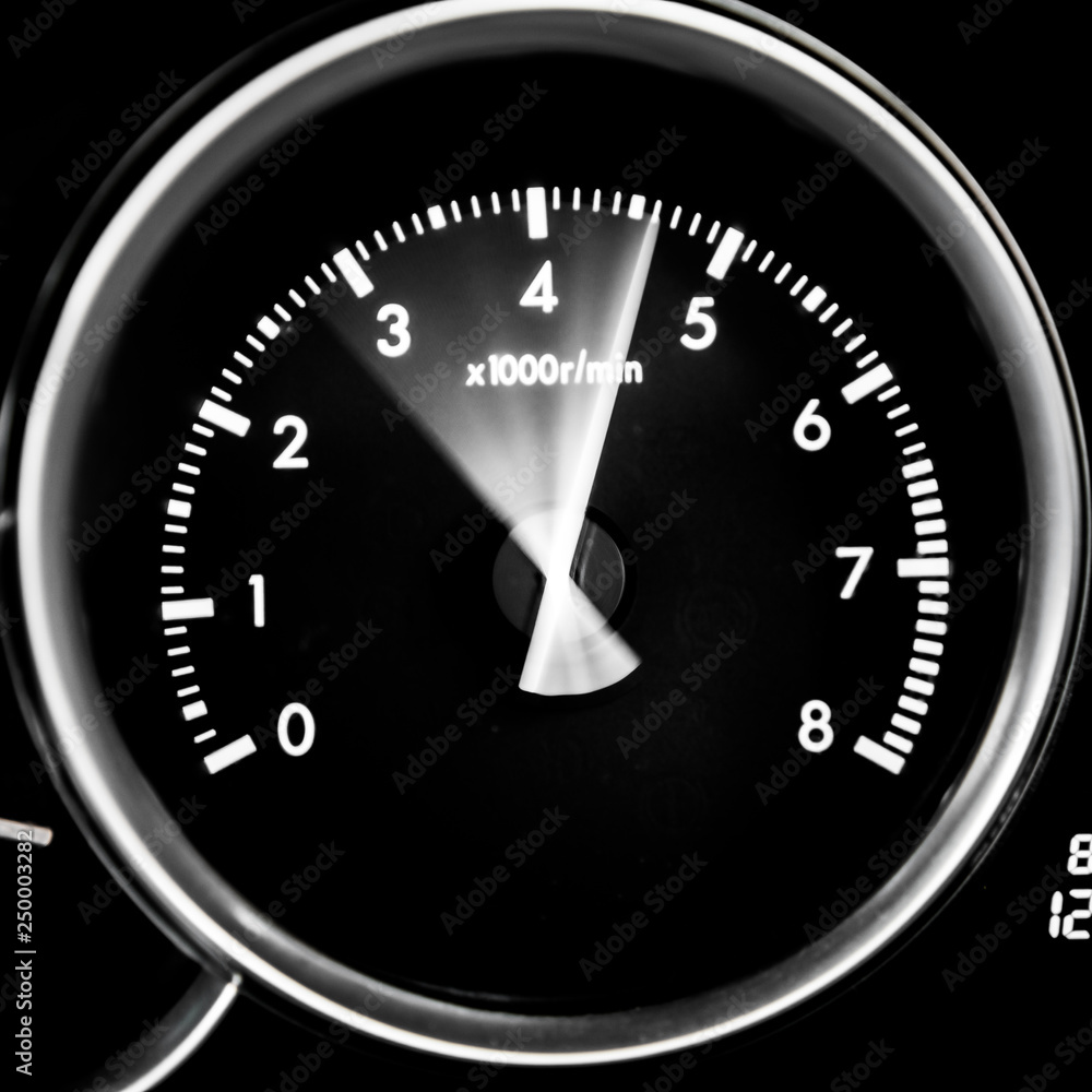 Car dashboard dials - engine RPM (rotations per minute) Car dashboard dials - engine RPM (rotations per minute)