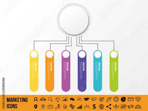 Modern Vector Infographics Elements Design Template. Business Data Visualization Infographics Timeline with Marketing Icons most useful can be used for workflow, presentation, diagrams, annual reports