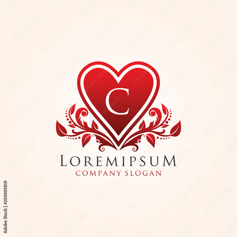 Luxury Heart C Letter Logo