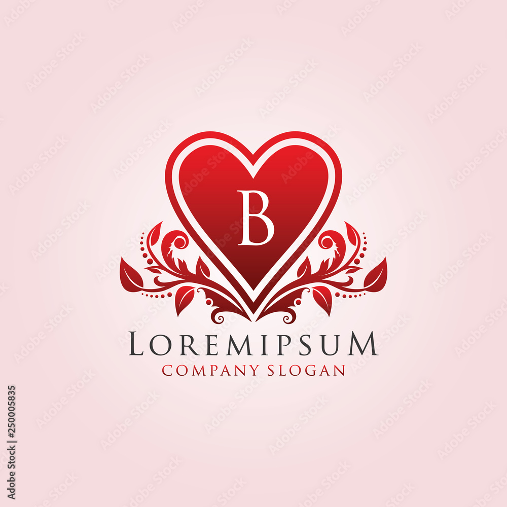 Luxury Heart B Letter Logo