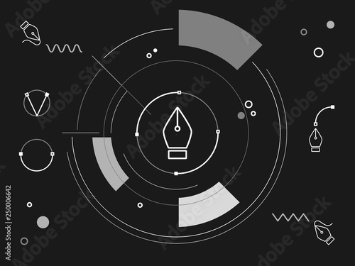 background with Bezier curve elements