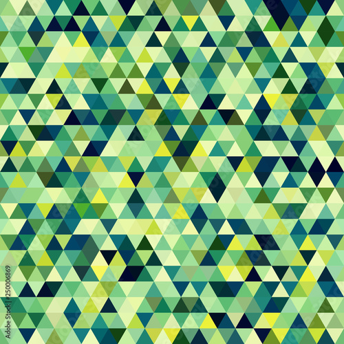 Abstract background consisting of green triangles. Geometric design for business presentations or web template banner flyer. Illustration pattern.