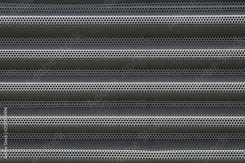 Stainless steel sheet metal facade panel, Wavy sheet with perforation background