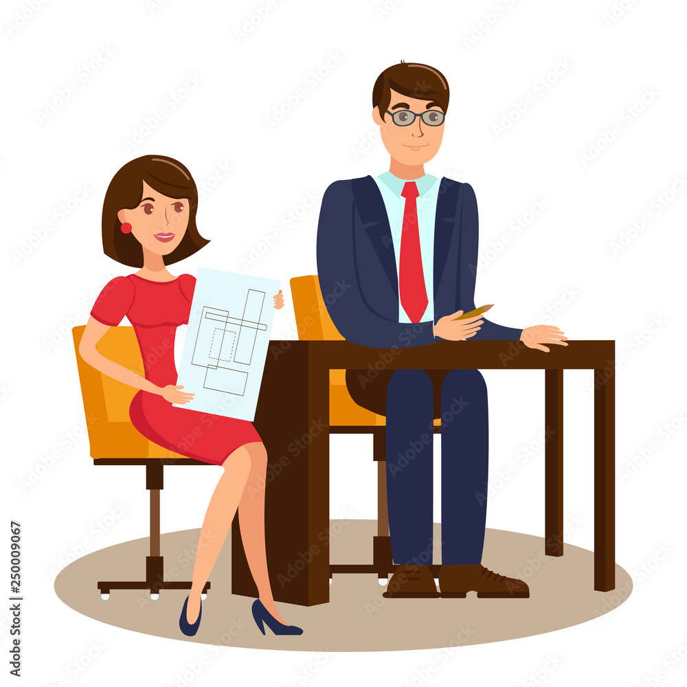 Architect Flat Vector Design Character Architect Flat Vector Design Character