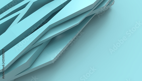 Modern abstract Graphic Blue shape and Background Minimal Art - paper cut style - 3d rendering