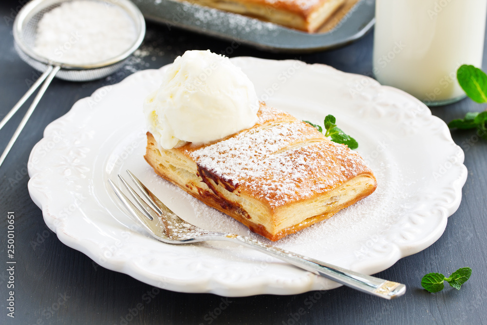 Homemade cakes and puff pastry with apples and caramel. Homemade cakes and puff pastry with apples and caramel.
