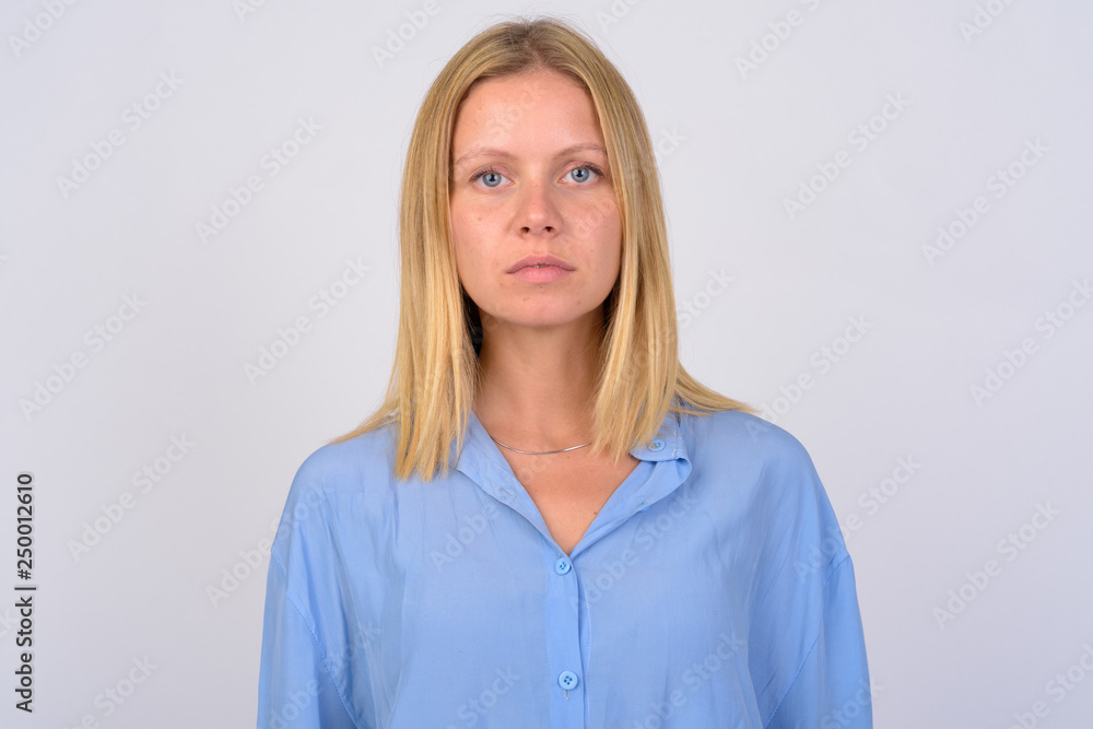 Face of young beautiful woman with blond hair Face of young beautiful woman with blond hair