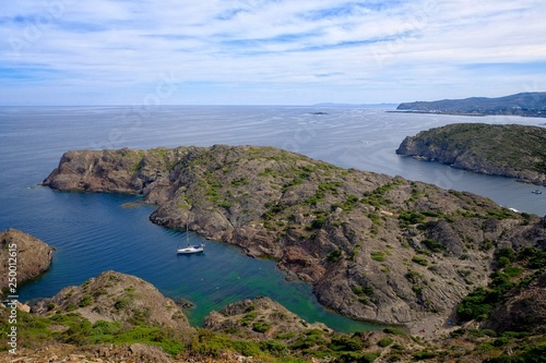 Mediterranean coastline landscape in Creus Cape. Girona, Spain. Horizontal