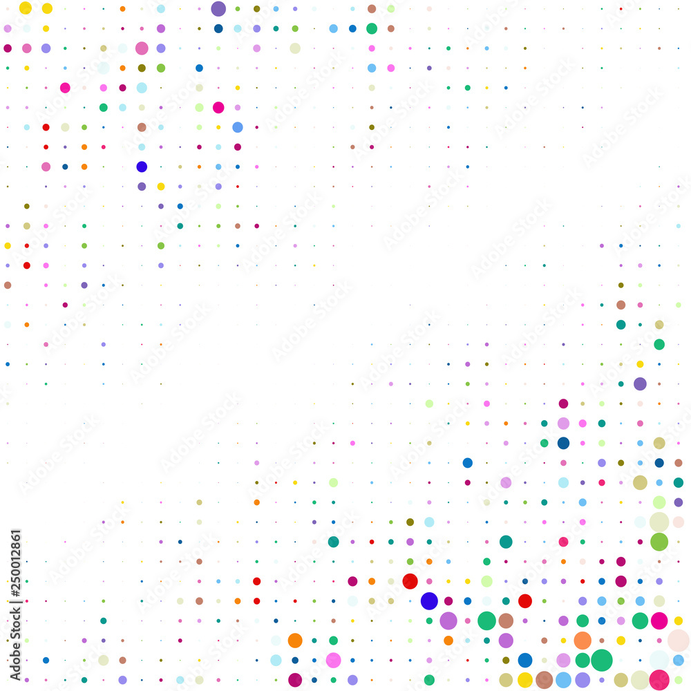 The abstract image of colored circles on a white background  