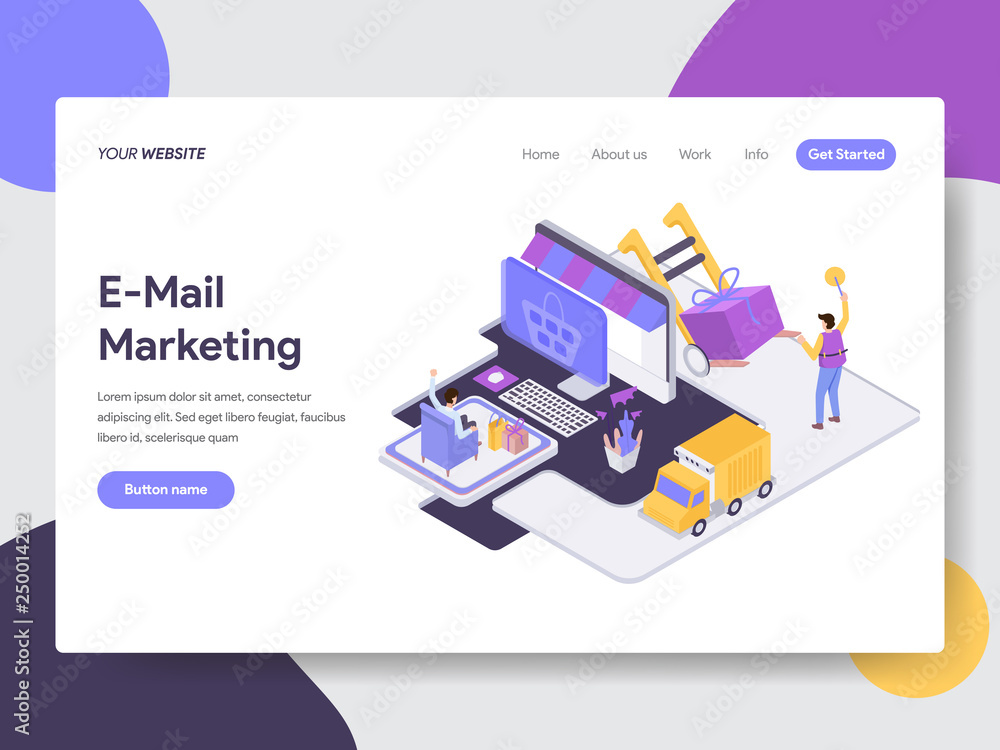 Landing page template of Drop Shipping Illustration Concept. Isometric flat design concept of web page design for website and mobile website.Vector illustration Landing page template of Drop Shipping Illustration Concept. Isometric flat design concept of web page design for website and mobile website.Vector illustration
