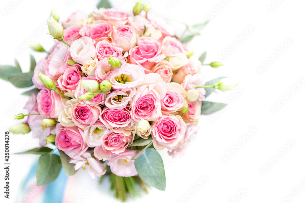 bouquet of pink roses on white background bouquet of pink roses on white background