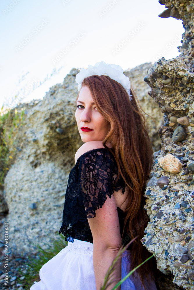 Portrait or young beautiful redhead woman Portrait or young beautiful redhead woman