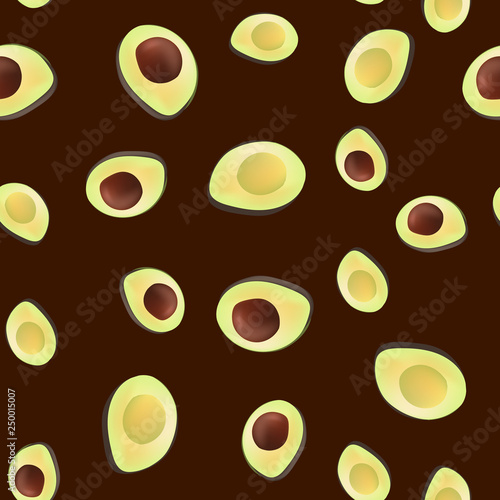 Avocado seamless fabric texture pattern for print design. Abstract color natural exotic background. Vegetarian food drawing. Minimal green wallpaper. Cooking gourmet. Modern vintage Vector element