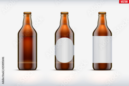 Craft beer bottle set mockup