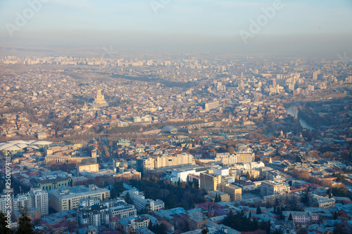 Tbilisi Historic Old Town Houses Panorama View