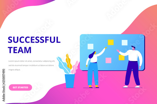 Business people, Team concept. Discussion group. Working together. Partnership. Flat vector illustration