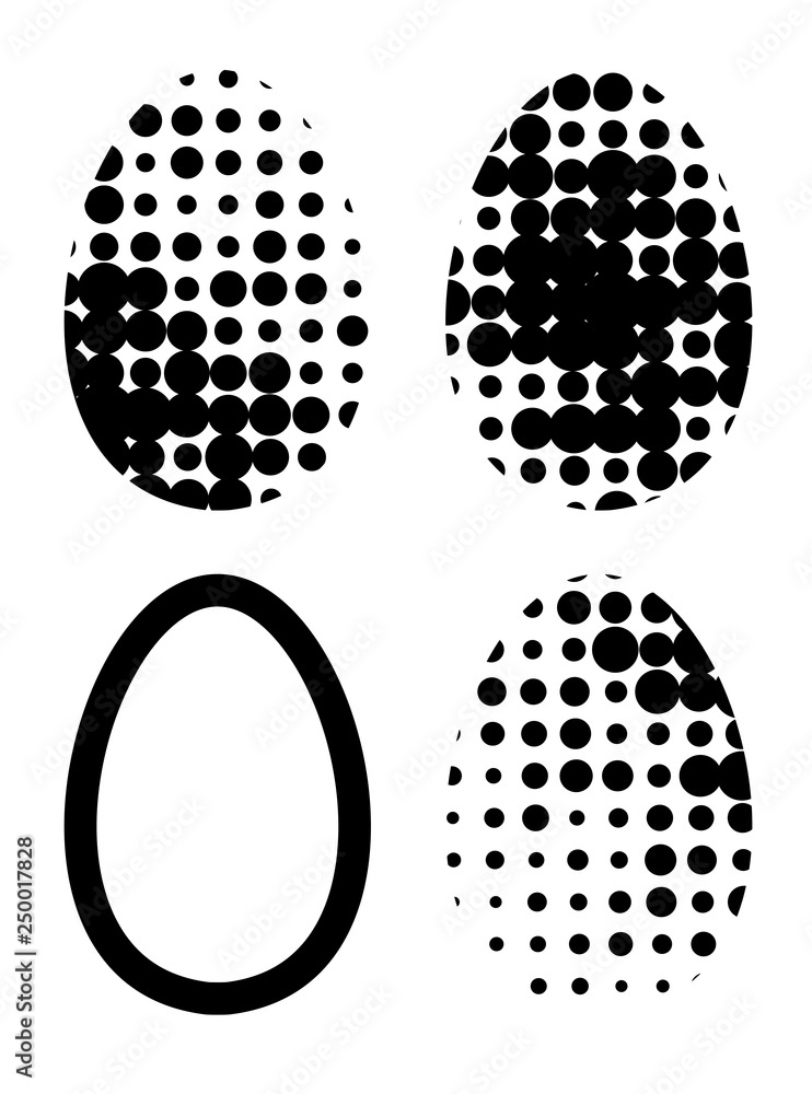 Eggs icons set for happy Easter greeting card design Eggs icons set for happy Easter greeting card design