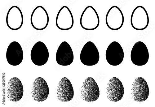 Eggs icons set for happy Easter greeting card design