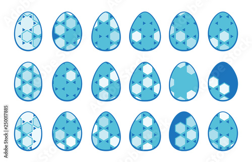 Eggs icons set for happy Easter greeting card design