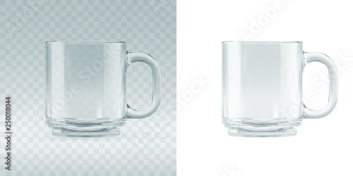 Realistic 3d vector illustration of glass mug or tankard