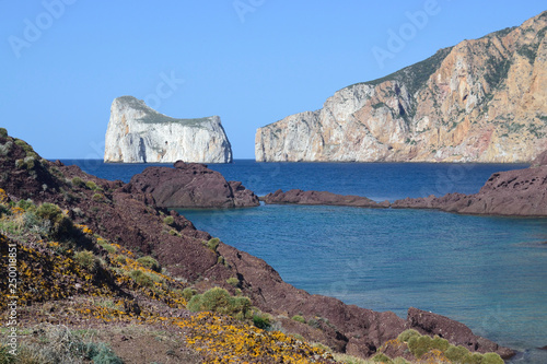 Costa di Masua  sullo sfondo il Pan di Zucchero