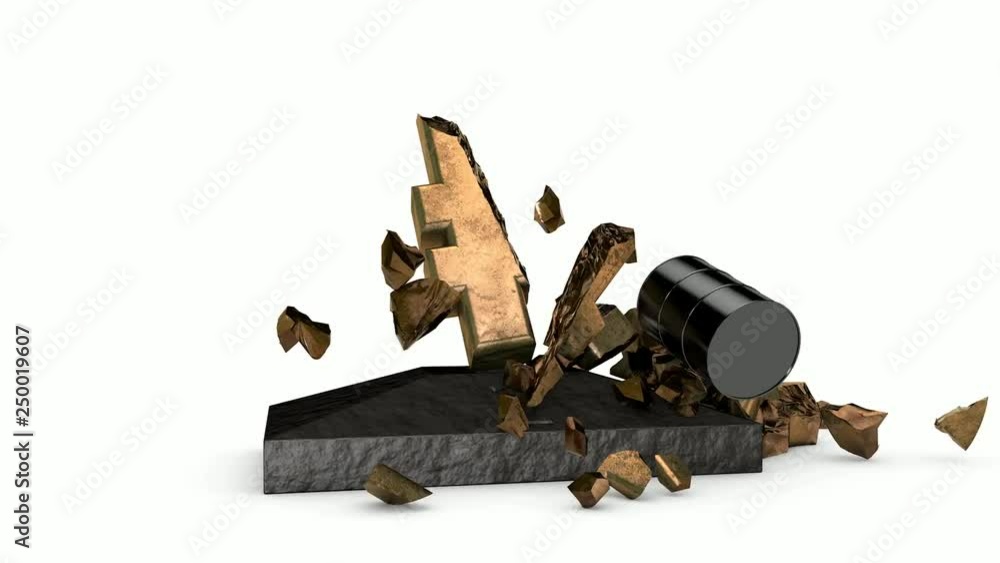 3D animation of falling oil prices and the collapse of the Russian ruble. 3D animation of falling oil prices and the collapse of the Russian ruble.