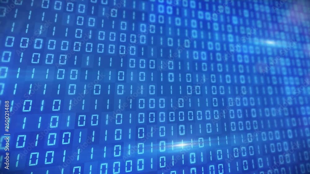 3d videoanimation of a blue binary code. Motion background - depth of field. 3d videoanimation of a blue binary code. Motion background - depth of field.