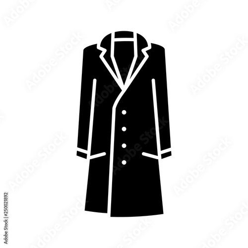 Mens trench coat glyph icon