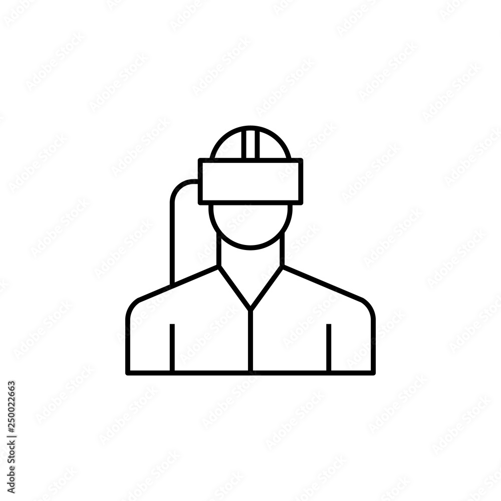 gamer, immersive, player, realty, virtual icon. Element of future technological pack for mobile concept and web apps icon. Thin line icon for website design and development