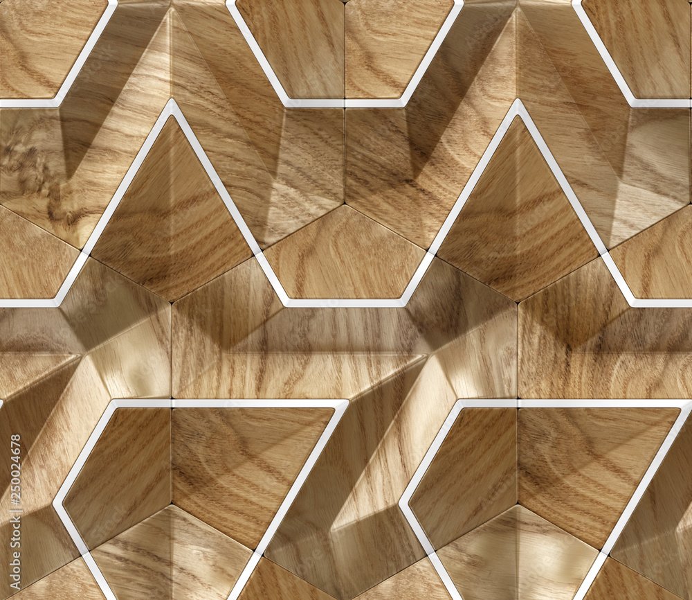 Wood oak 3d tiles texture with white plastic decor. Material wood oak. High  quality seamless realistic texture. ilustración de Stock | Adobe Stock