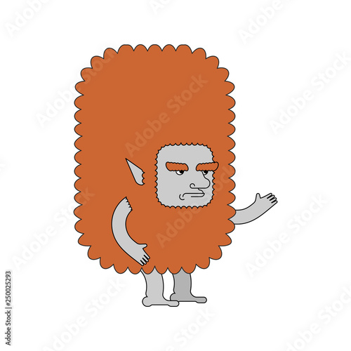 boggart isolated. Home goblin. Shaggy dwarf. Vector illustration photo