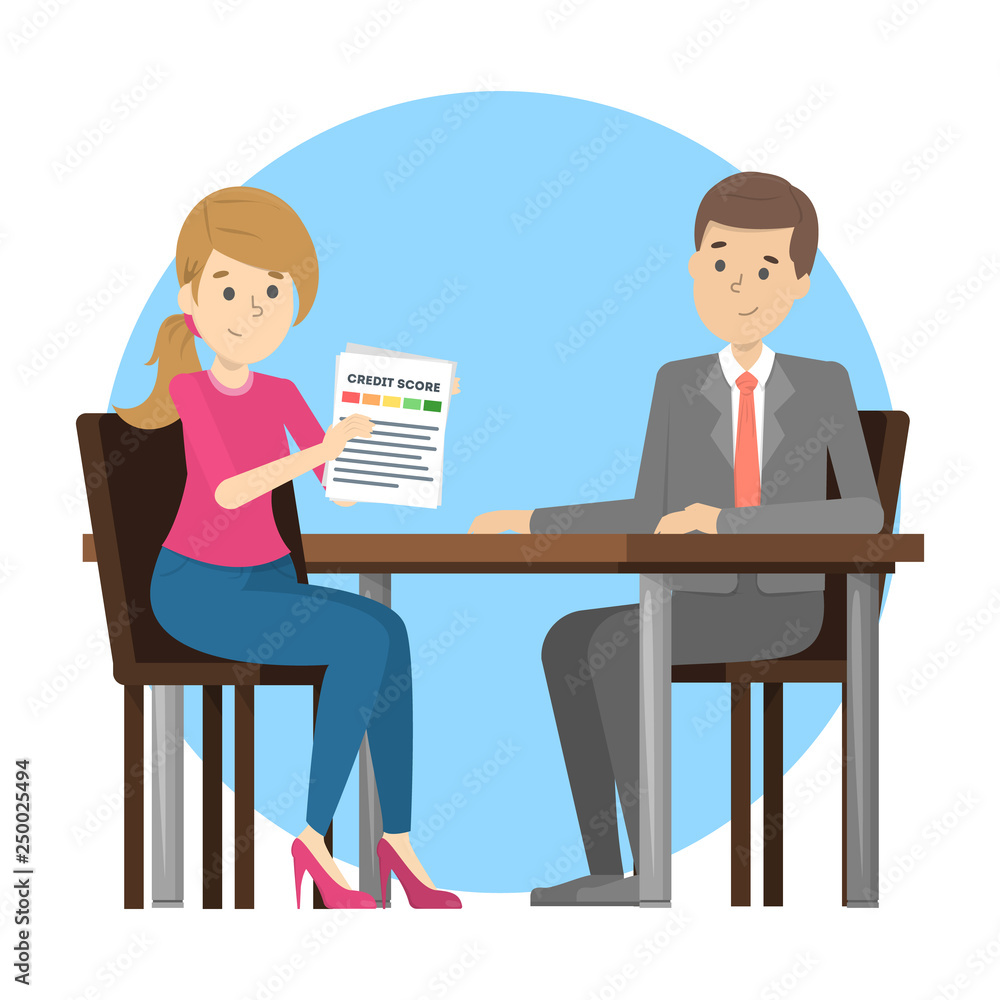 Woman showing documents to real estate agent